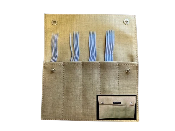 4 Stärken Strumpfstricknadeln CraSy Snake Lace in einer gratis Kunstledertasche