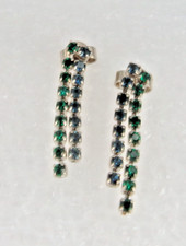 Neugablonz Dieter Knobloch: Paar 50er JahreOhrstecker Turmaline Saphire (126462)