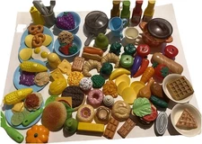 Vintage  115pc Lot 1990s Pretend Play Plastic Toy Food, Fisher-Price & other
