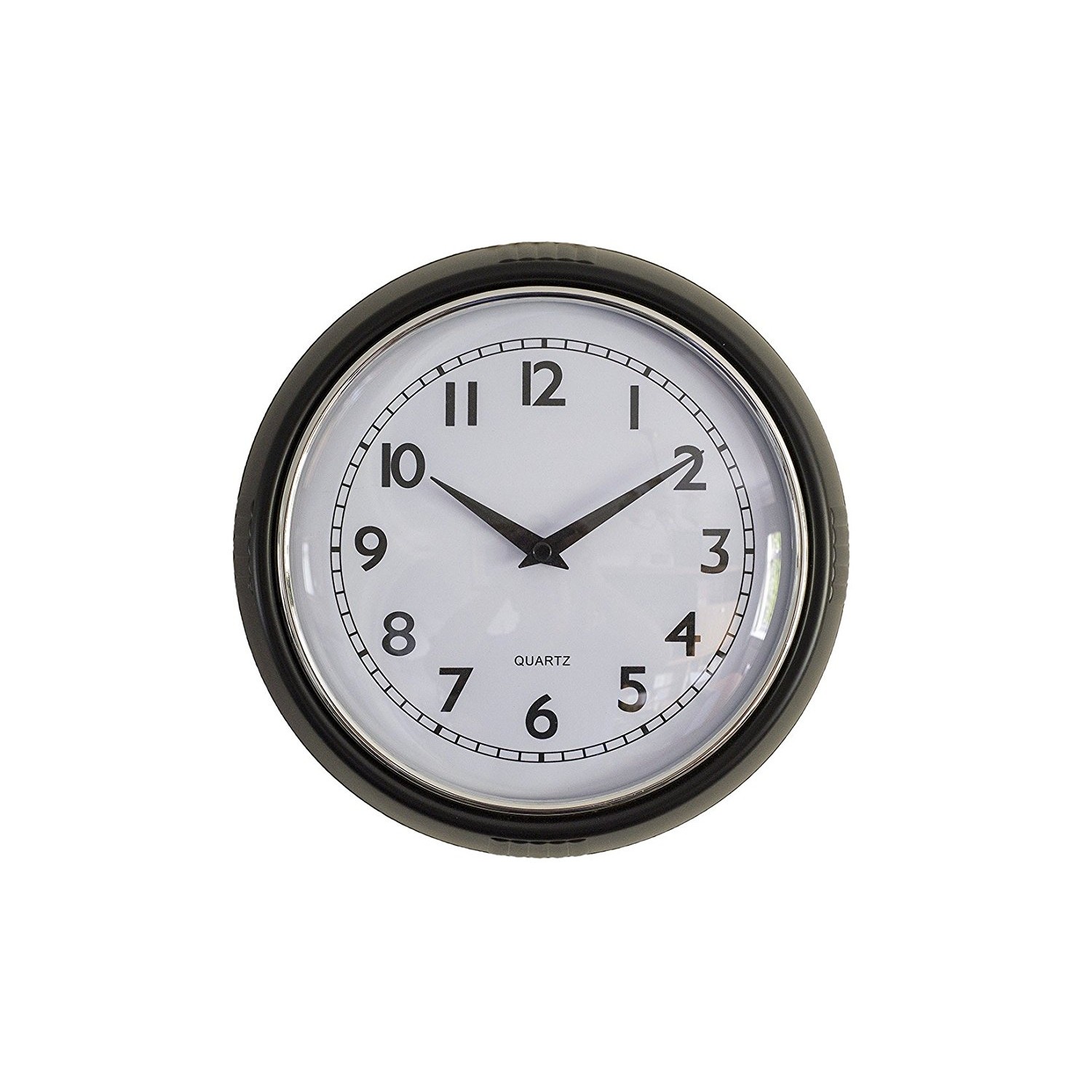 Black Retro Style Kitchen Office Round Wall Hanging Clock Time Display Quartz