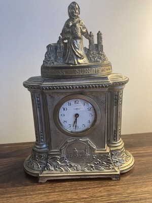 RARE Kienzle Mantle Clock Deutsches Museum Munich Muenchen Running Some Damage 