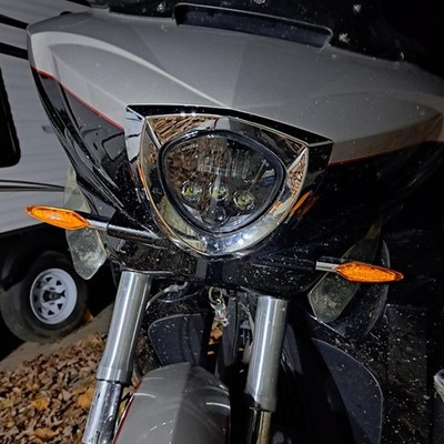 60W H/L Beam LED Headlights For Victory Cross Country Magnum Hammer Vegas 8 Ball