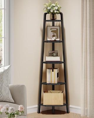 Corner Shelf, 5-Tier Ladder Corner Shelf, Ladder Bookshelf, 59.6'' Tall Vertic...