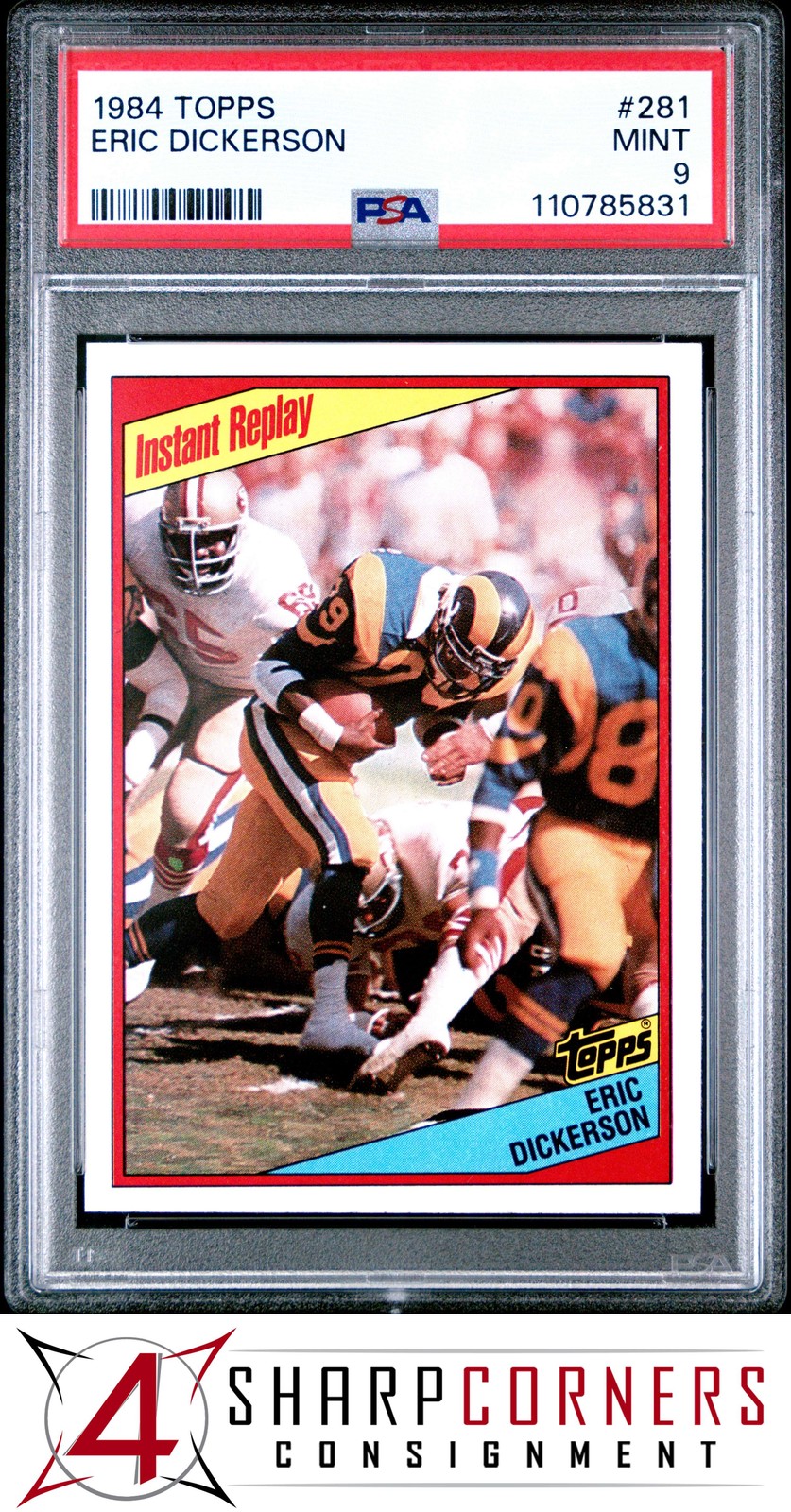 1984 TOPPS #281 ERIC DICKERSON RC RAMS HOF PSA 9