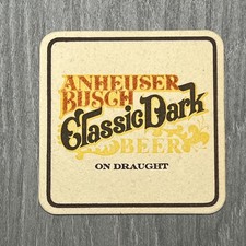 Vintage Budweiser Anheuser Busch Classic Dark Beer Tan Coaster Bar Pub