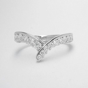 Authentic 14k White Gold Plated 1.30Ct Lab Grown Diamond Women's Curved Wedding Band Ring