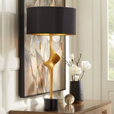 Athena Modern Table Lamp 35 1/2" Tall Gold Leaf Sculptural Bedroom Living Room
