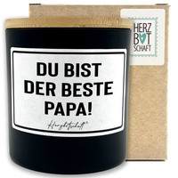 "Duftkerze Mit Spruch \"Du Bist Der Beste Papa!\" Mit Bambusdeckel - Geschenk Papa"