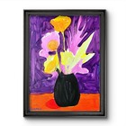 Original Abstract Floral Painting Canvas Neo Expressionist Fine Art Decor 11x14 — photo 1