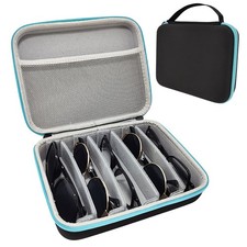 GZWENHAN Eyeglasses Organizer Case,5 Adjustable Slot for One Size, Grey