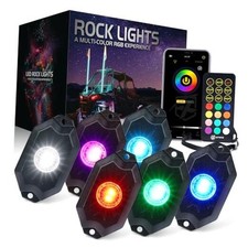RGBW LED Rock Lights Kit with Bluetooth Wireless Remote G7 - 6PCS
