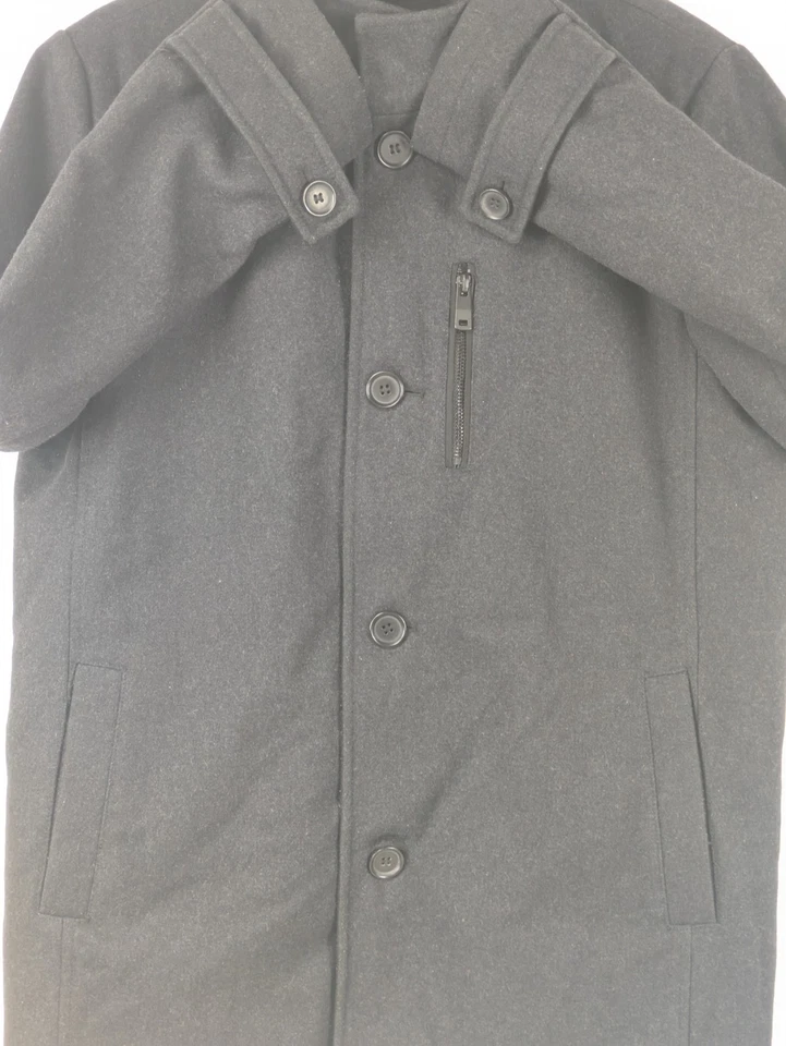 Chaqueta clásica Kenneth Cole New York Peacoat para hombre mediana negra mezcla de lana Foto 3 de 4