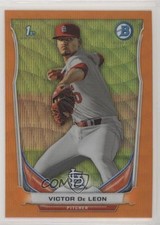 2014 Bowman Prospects Chrome Retail Orange Wave Refractor Victor De Leon y0i