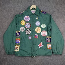 Vintage 80s Patch Jacket Mens Medium Motorcycle Touring Rider Soccer Honda Ohio