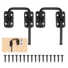 2Pcs, Sliding Door Loop Lock Latch 2.42" Flexible Latch Hook Lock Black