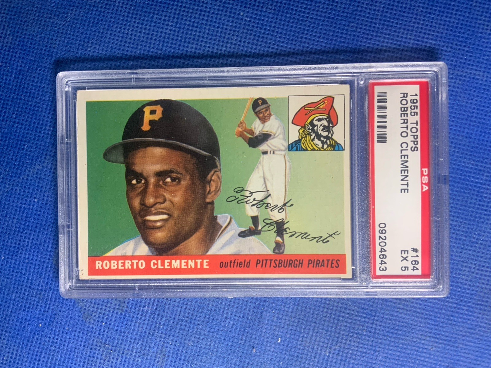 1955 Topps #164 RC ROBERTO CLEMENTE  PIRATES HOF ROOKIE EX PSA 5 ** Great Color*