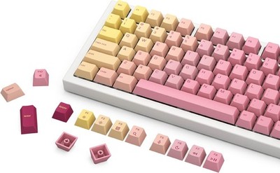 Pink Yellow Grapefruit Custom Keycap Set