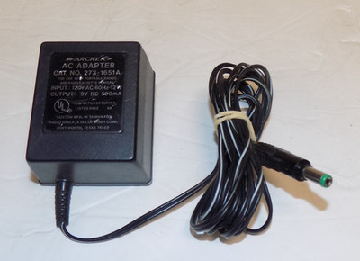Archer 273-1651A AC Adapter 120V 12W 9V DC 500mA Output