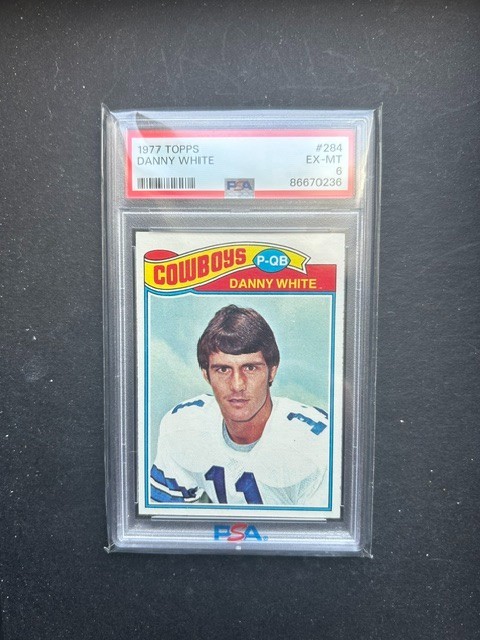 Danny White #284 Football Cards 1977 Topps trading card — raw and PSA graded price guide