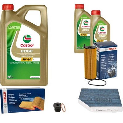 BOSCH Inspektionspaket 7 L Castrol EDGE 5W-30 LL für Audi A5 3.0 TDI quattro