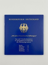 5 x 10 Mark Franckesche Stiftungen PP Spiegelglanz 925 Silber Blister