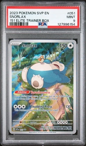 2023 POKEMON SVP EN-SV BLACK STAR PROMO 151 ELITE TRAINER BOX #051 SNORLAX PSA 9