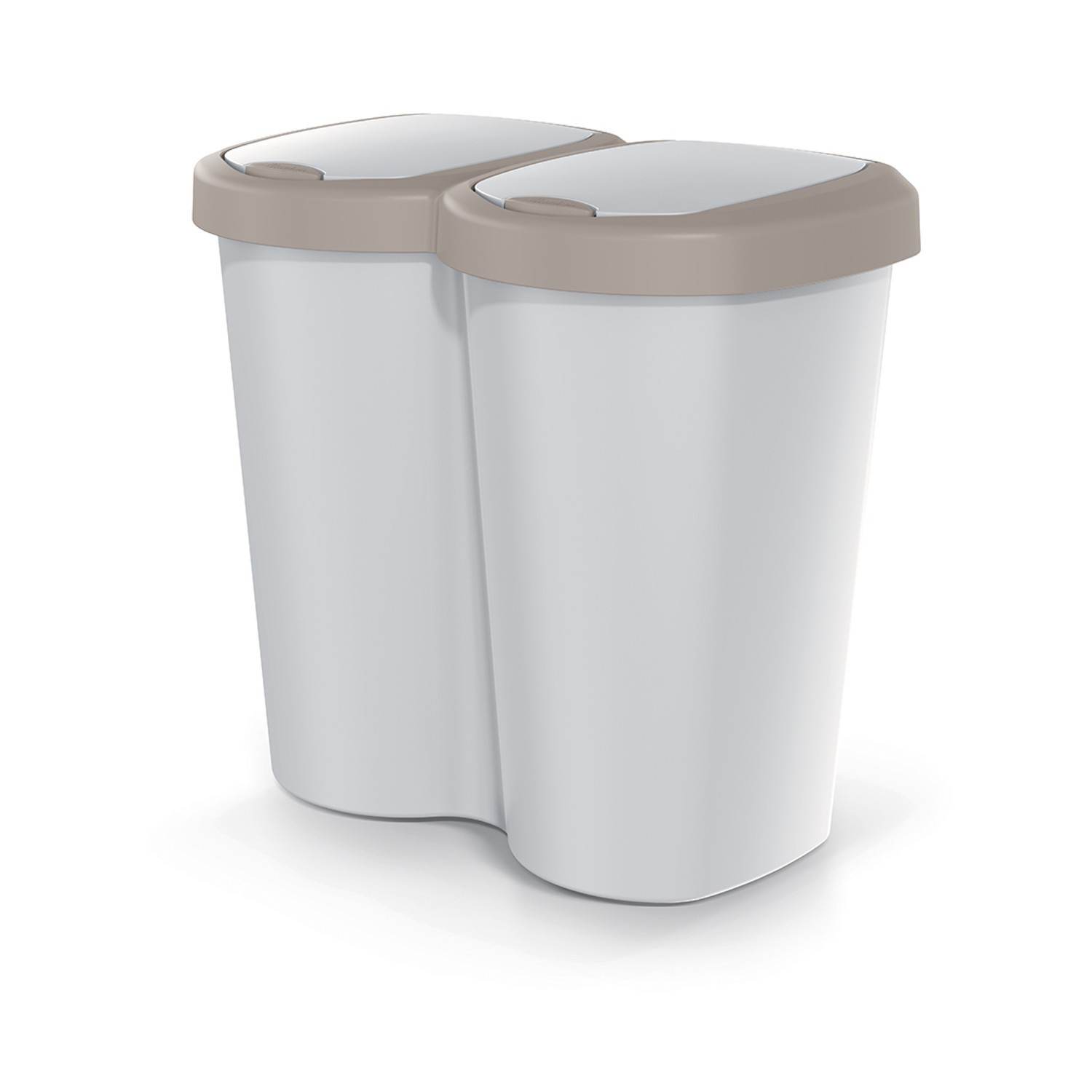 Poubelle 40 L Keden à double compartiment amovible et cadre de maintien
