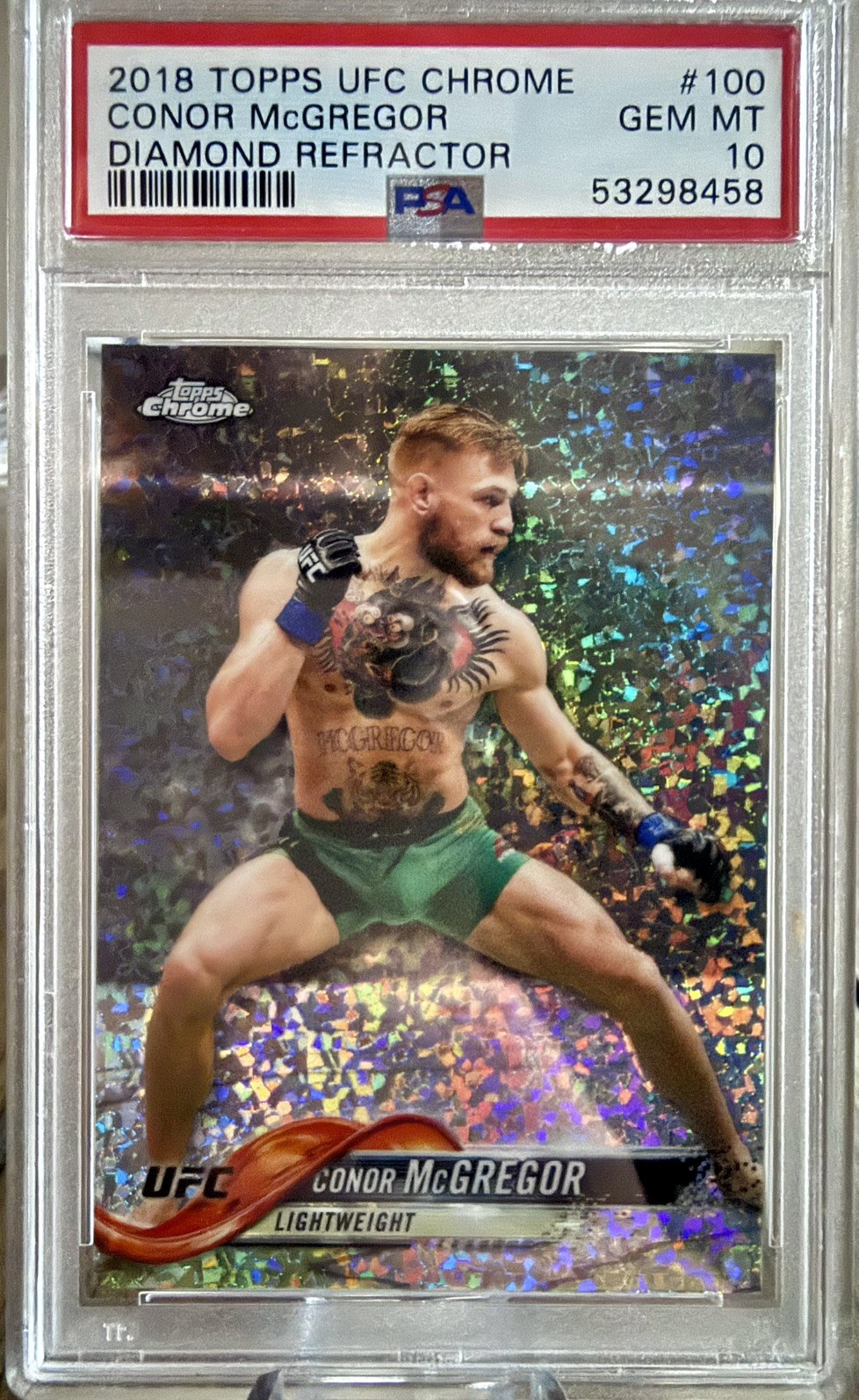 2018 Topps UFC Chrome Conor McGregor Diamond Refractor PSA 10