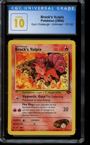 Brock's Vulpix (Unlimited) graded CGC 10 for sale on eBay