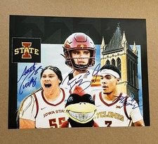 AUDI CROOKS, ROCCO BECHT, TAMIN LIPSEY SIGNED 8x10 PHOTO IOWA STATE AUTOGRAPH