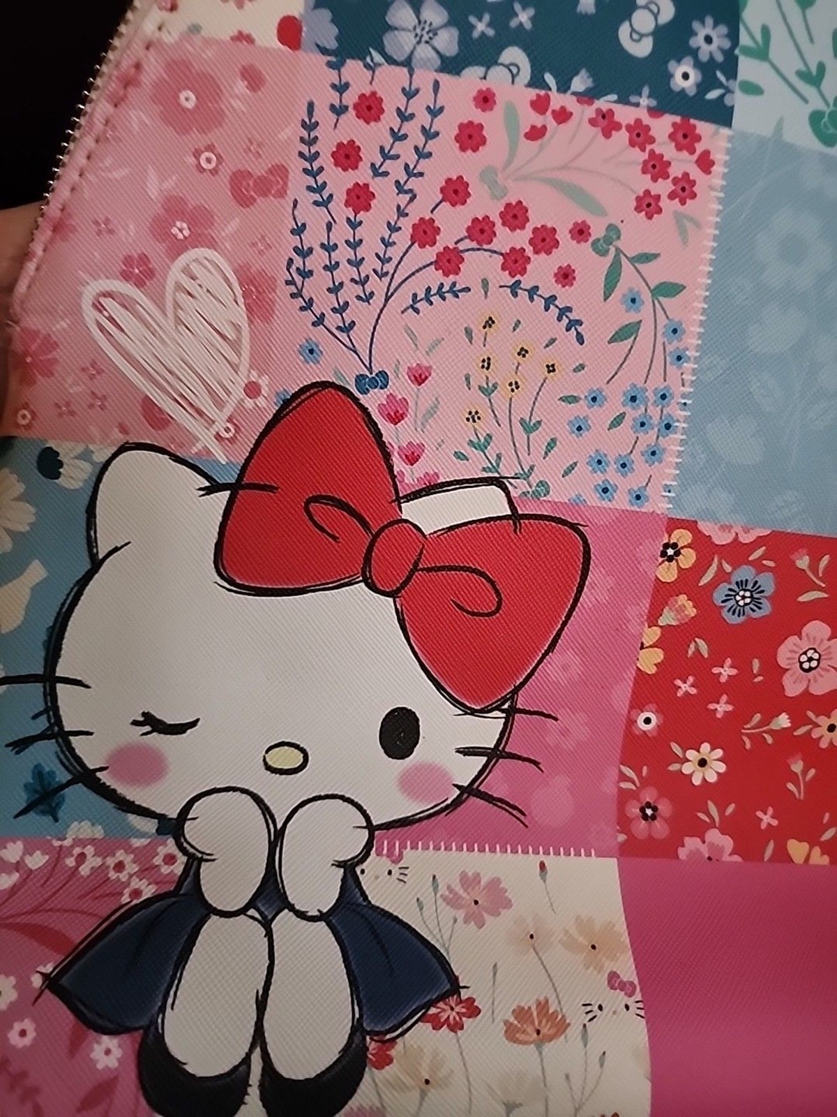 Hello Kitty Loungefly Patch Work Backpack Mini Ba… - image 4