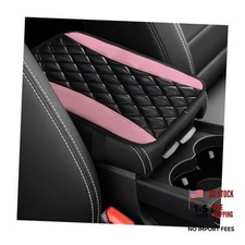 Car Center Console Cushion Pad, Universal Leather Waterproof Armrest Seat Pink