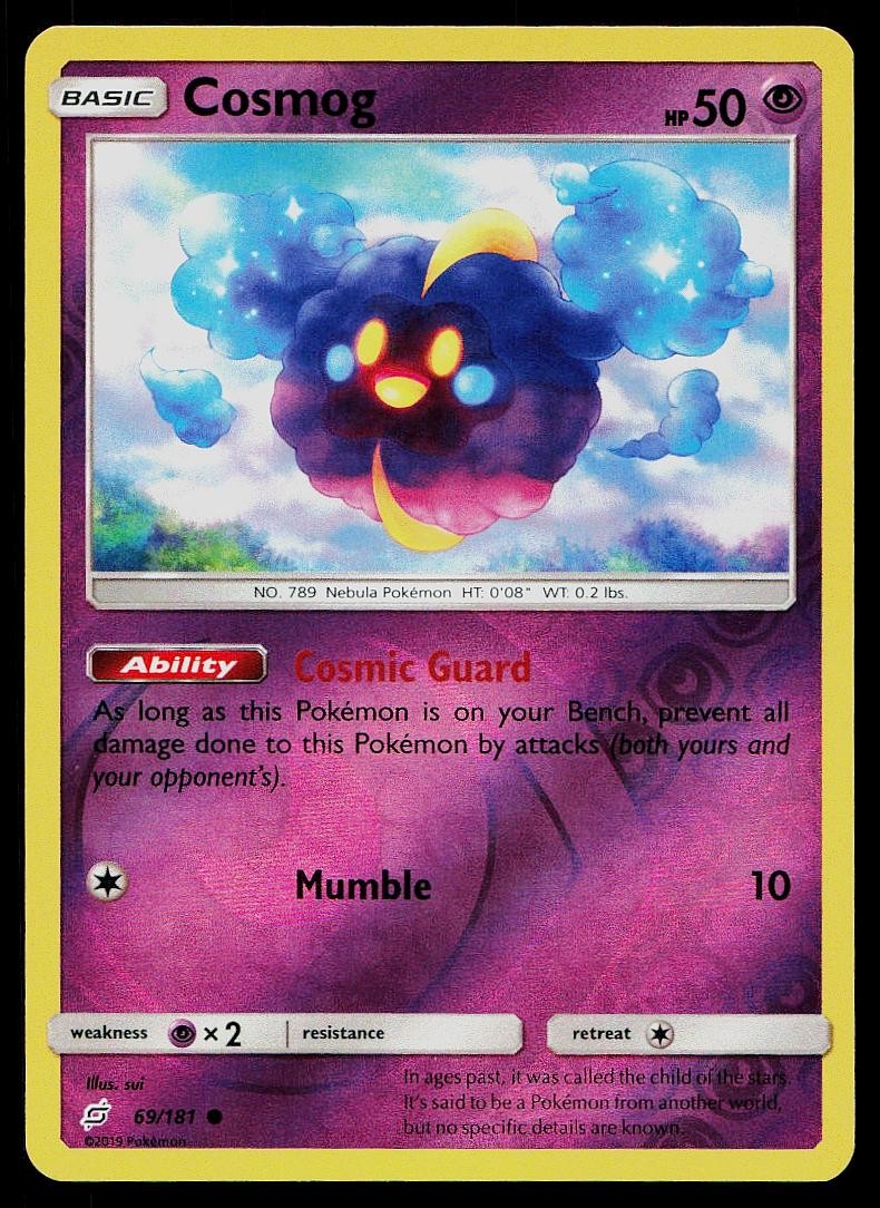 Pokemon Card Team Up Cosmog 69/181 Reverse Holo Common