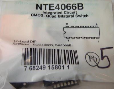 (5) NTE4066B ( Genuine Fairchild CD4066BCN)  	 IC QUAD BILATERAL SWITCH 14DIP