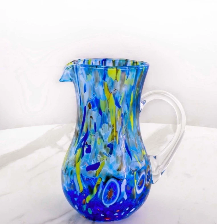 Set Caraffa E Bicchiere Vintage Da Comodino In Vetro Trasparente – 1L, Con Tazza Coperchio, Per Camera Da Letto, Bianco - 2