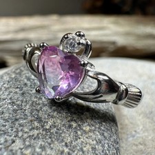 Claddagh Ring Irish Ireland Gift Ladies Girls Pink Promise Love Ring 925