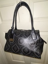 Petunia Pickle Bottom Handbags Black Leather Transatlantic Tote Purse Obsidian