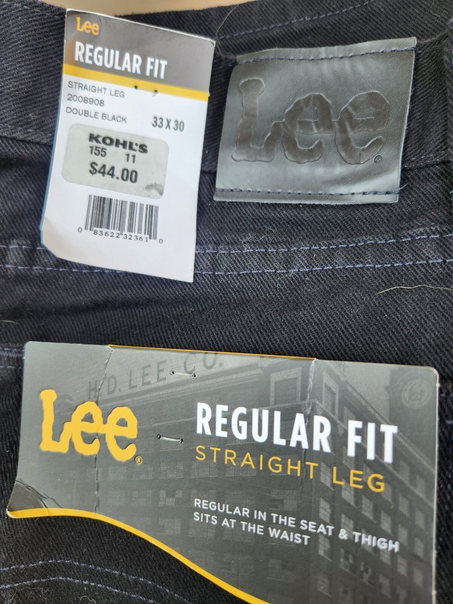 Lee Men's Regular Fit Straight Leg Jeans - Double Black 2008908