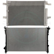 Radiator & AC Condenser Cooling Kit For 2011-2015 Lincoln MKX 11-14 Ford Edge