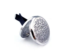 SILVER STAINLESS STEEL CAR DIFFUSER LOCKET, CAR DEODORIZER, AROMATHERAPY, OILS