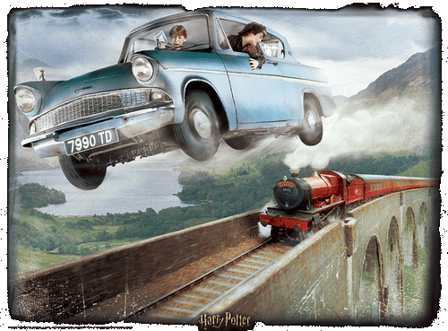 Harry Potter Wizarding World Weasleys Auto Zug 500 Teile Prime 3D Bild Puzzle - Bild 1 von 8