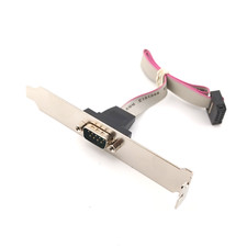 9-pin Male Serial Port With Bracket and ribbon cable connector for PC used