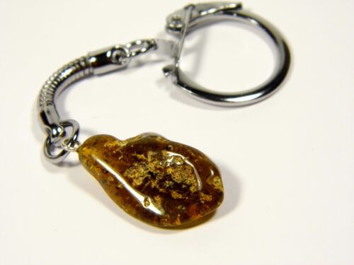 Baltic Amber Keychain Keyring Pendant Charm Souvenir Green Natural Stone 5116 - Picture 1 of 9
