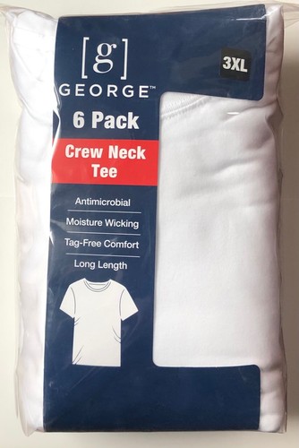 George 6pk Crew Neck T-shirts (Size 3XL 