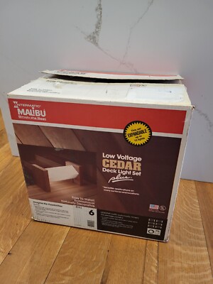 New Vintage Low Voltage Malibu Intermatic CEDAR Deck Light Set Plus Complete 6