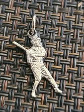 VINTAGE STERLING SILVER BASEBALL PLAYER CHARM PENDANT STAMPED STERLING