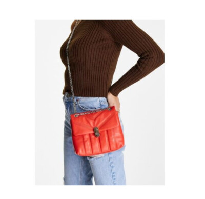 Ted Baker Ayalina Mini Quilted Leather Crossbody Red Orange