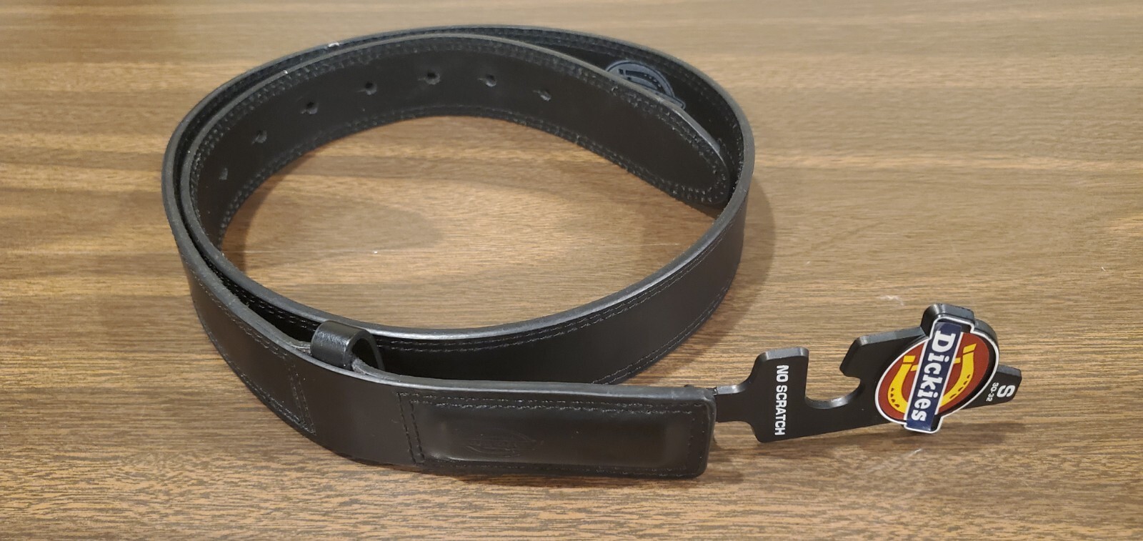 DICKIES MEN'S MECHANICS BELT BLACK LEATHER BUCKLE COVERED WORK BELTS SM 30-32