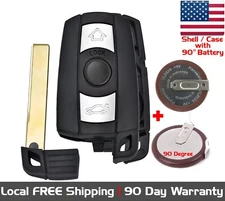 1x Replacement Remote Key Fob SHELL / CASE & VL2020 90 Degree Battery For BMW
