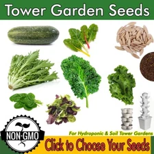 Tower Garden Seeds (Hydroponic+Soil) Non-GMO Fresh Garden Seeds Ships Free